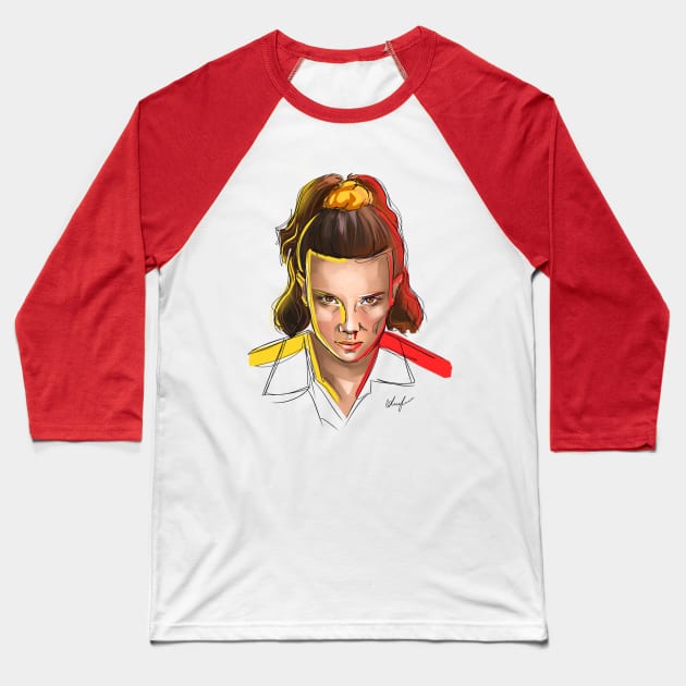 Stranger Things. Eleven Baseball T-Shirt by Danialliart